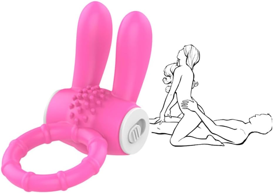 Silicone Vibrating Cock Ring with Rabbit Ears,Penis Ring for Couples Sex Toys G-spot Stimulation for Man Couples Sex Play Waterproof ，3 Count (Pack of 1)