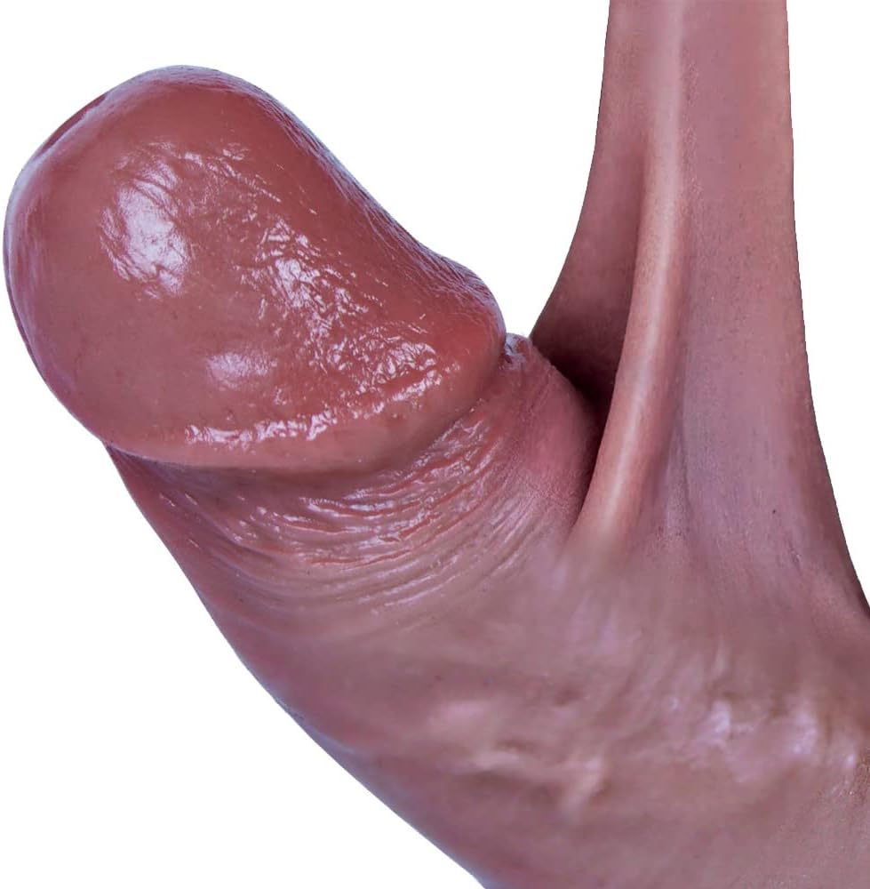 Movable Foreskin Pleasure: Enjoy Realistic Sensations with a Suction Cup Big Dildo - Perfect for Vaginal or Anal Play, Compatible with Strap-On Harness - 8.4 Inches of Lifelike Fun!