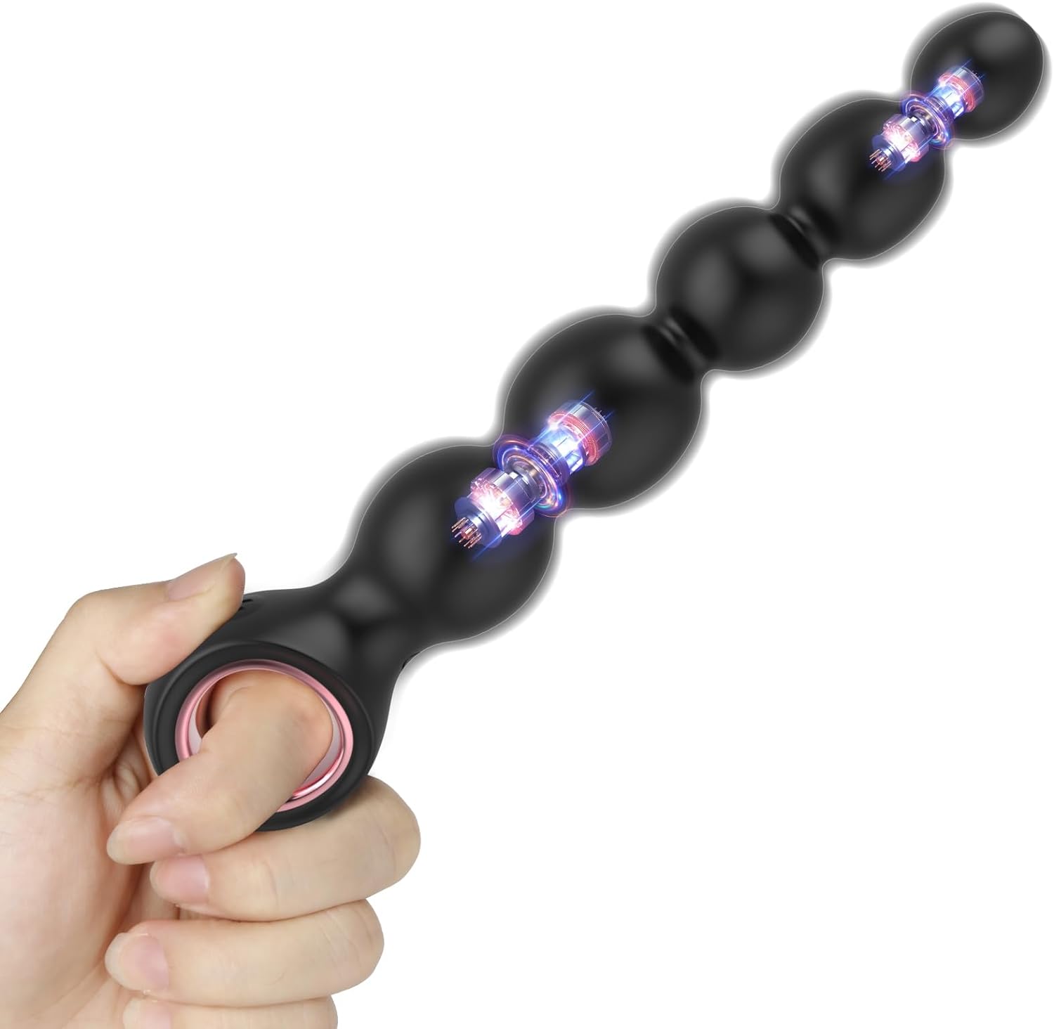 Anal Beads Sex Toys for Men, Anal Vibrator with Pull Ring Design Adult Toys Prostate Massager with 2 Powerful Motors & 10 Vibrating Modes, Male Sex Toys Dildo Anal Butt Plug for Men Women Couples
