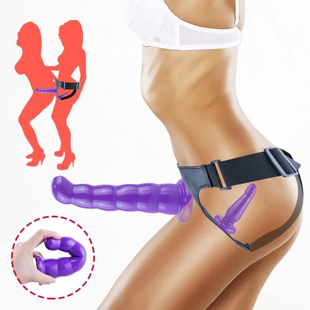 Strap on Dildo, Adult Sex Toys for Men and Women, Wearable Harness Realistic Dildo 2 Removeable Silicone G Spot Stimulator, Vagina Massager Female Masturbator Sex Toys for Women Lesbian Couple