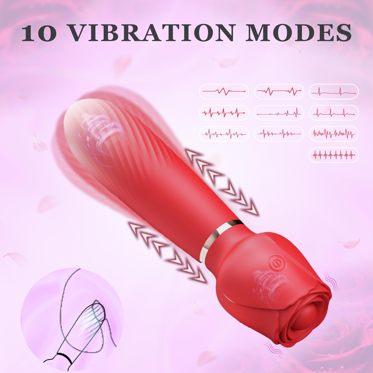 2 in 1 Nipple Toys Adult Sex Toys for Women, G Spot Vibrator Women Sex Toys with 10 Vibration Modes, Portable Size Vibrating Nipple Clamps, Rechargeable & Waterproof Female Sex Toys for Pleasure