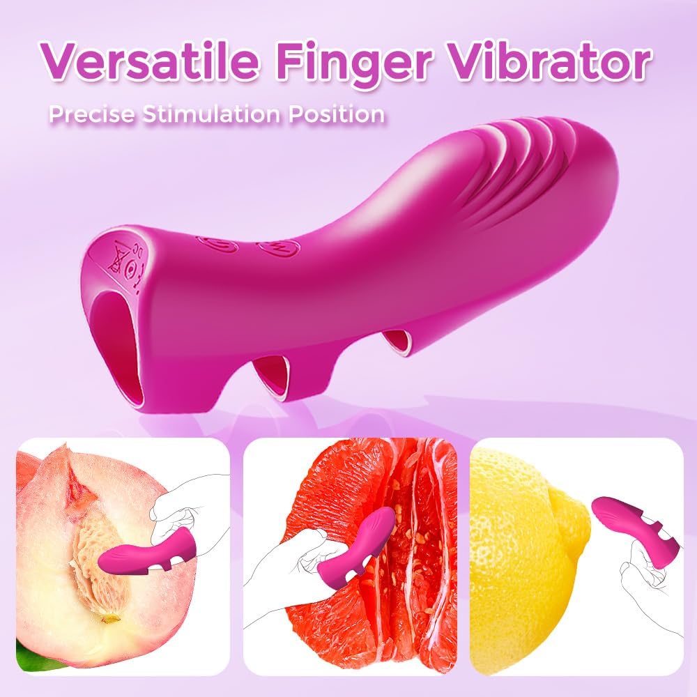 Finger Vibrator Adult Sex Toys for Women, Adult Toys with 10 Vibrations & Heating Function Clitoral G-Spot Nipple Vibrators, Sexual Pleasure Tools for Women Mini Vibrator Couples Sex Toys