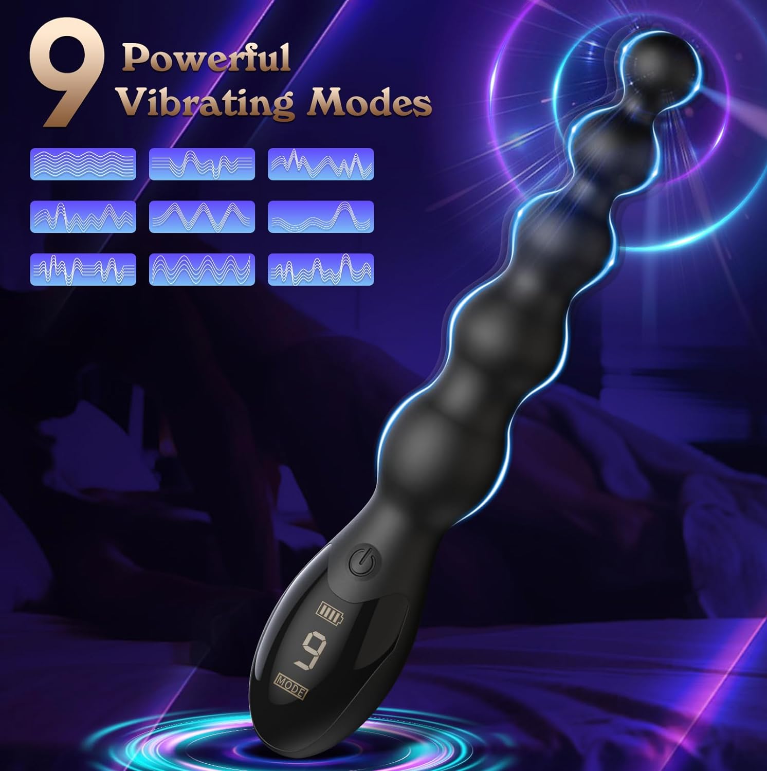 Male Sex Toys Anal Plug - Adult Toys Anal Beads Sex Toys for Men and Women Adult Toy Sex Toy Anal Vibrators Graduated & Display Design Anal Toys Dildo Prostate Massager with 9 Vibration Modes