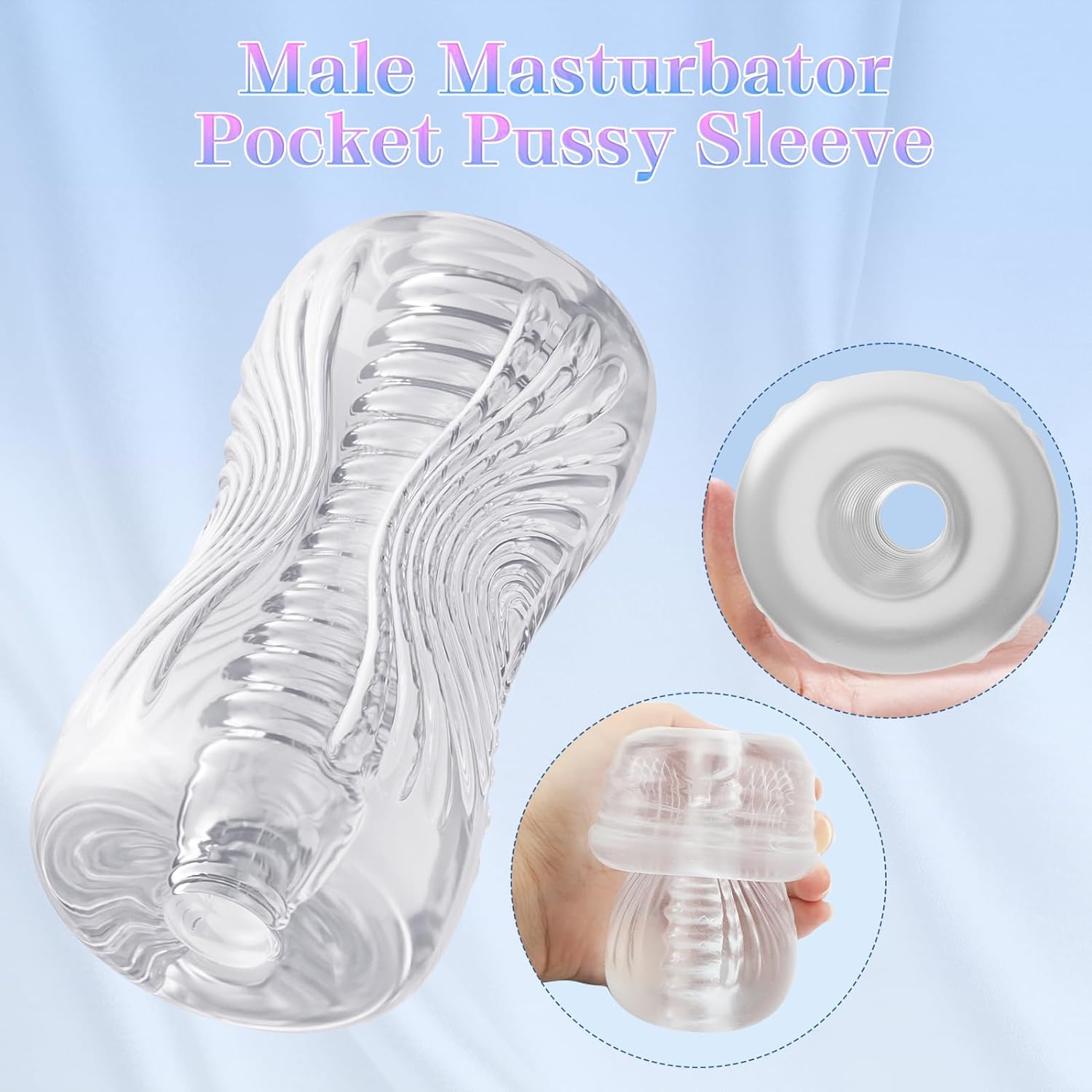 hnrifc Male Masturbator Stroker, Sex Toys for Men, Adult Sex Toy Pocket Pussy, TPE Male Masturbation Sleeve, Penis Training for Men, 3D Realistic Texture Spiral Tunnel, Couple Sex Toy & Game