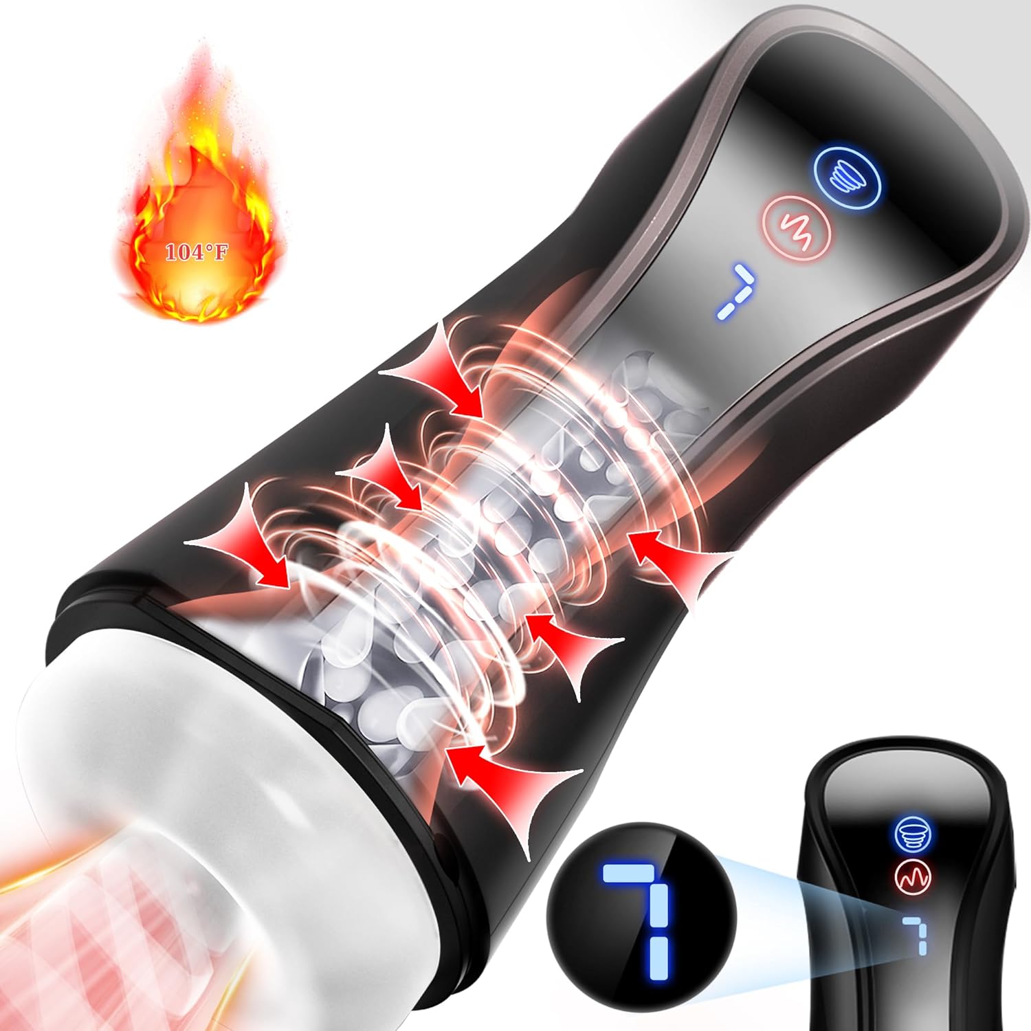 Automatic Male Masturbator Male Sex Toys for Men, Penis Pump Adult Toys Sex Machine Sex Toy Pocket Pussy Male Masturbators 3D Male Stroker with 7 Sucking & Vibrating & Pump & Heating & LCD Display
