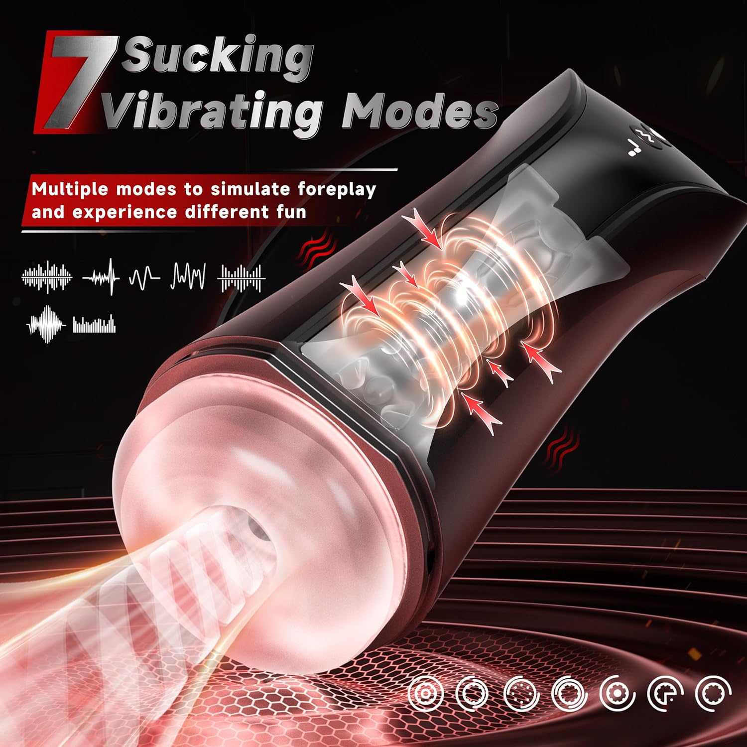 Automatic Male Masturbator Male Sex Toys for Men, Penis Pump Adult Toys Sex Machine Sex Toy Pocket Pussy Male Masturbators 3D Male Stroker with 7 Sucking & Vibrating & Pump & Heating & LCD Display