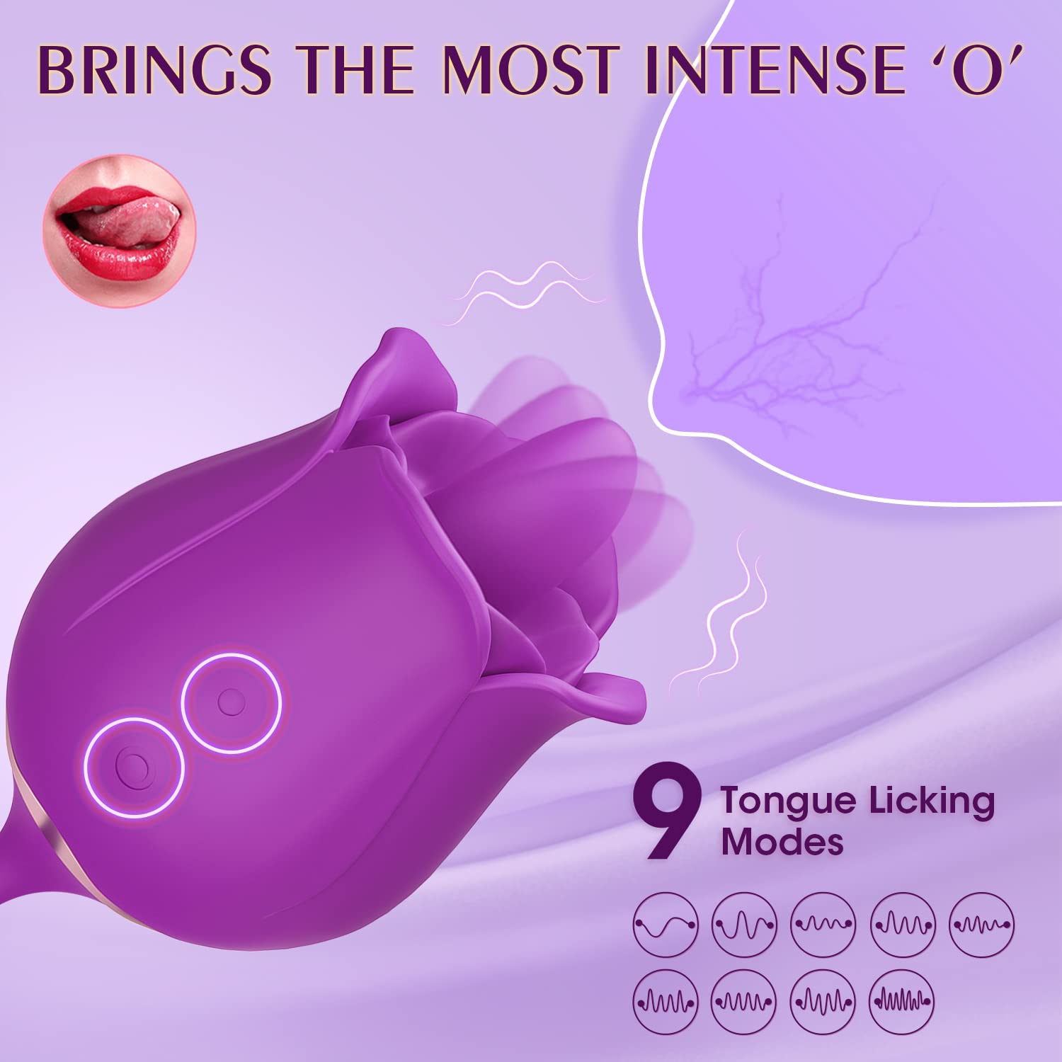 CARMEN | 3 in 1 Tongue Licking Rose Toy Vibrator