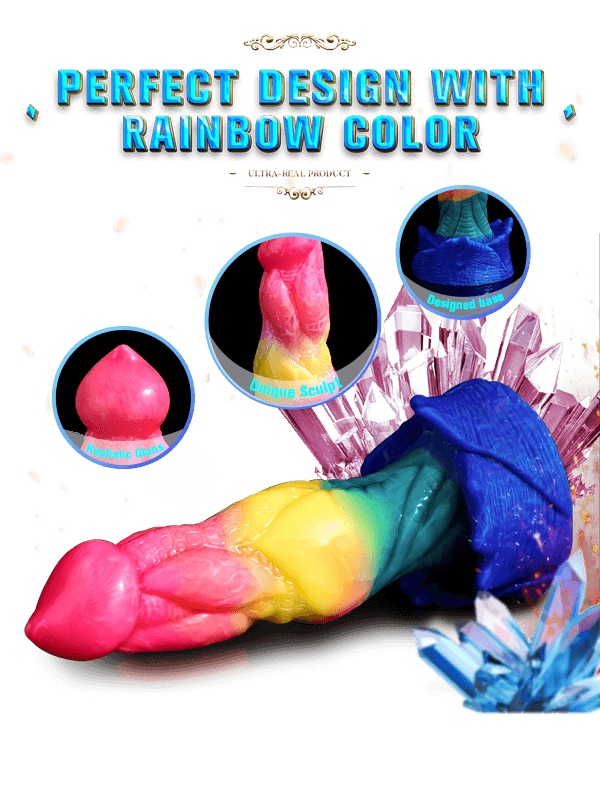 URANUS | 8.07in Huge Colorful Liquid Silicone Dildo
