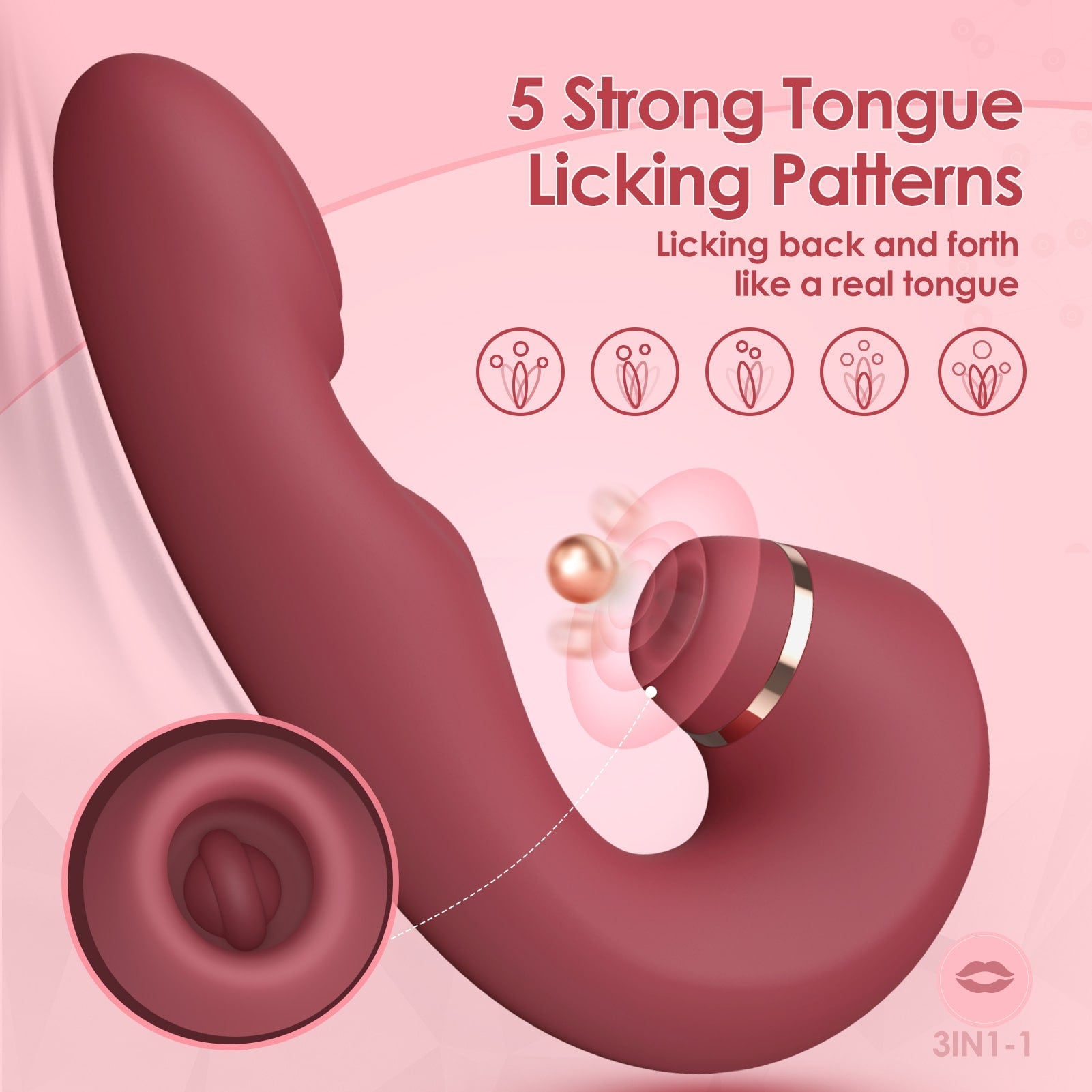 3 in 1 Licking   Vibrating Multiple Stimulation Clitoral Vibrator
