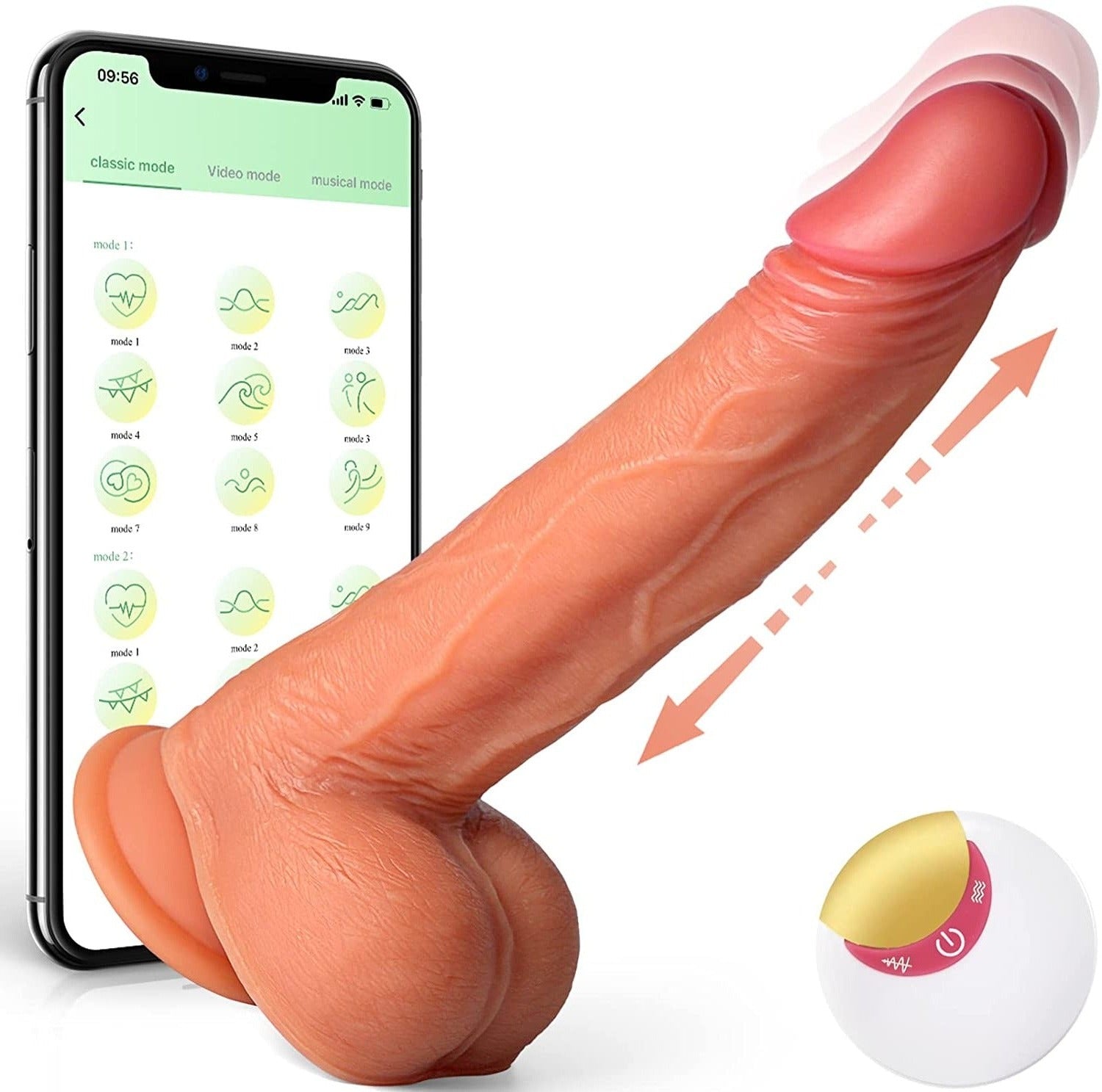 8.7in Thrusting  Rotating APP Controlled Realistic Dildo