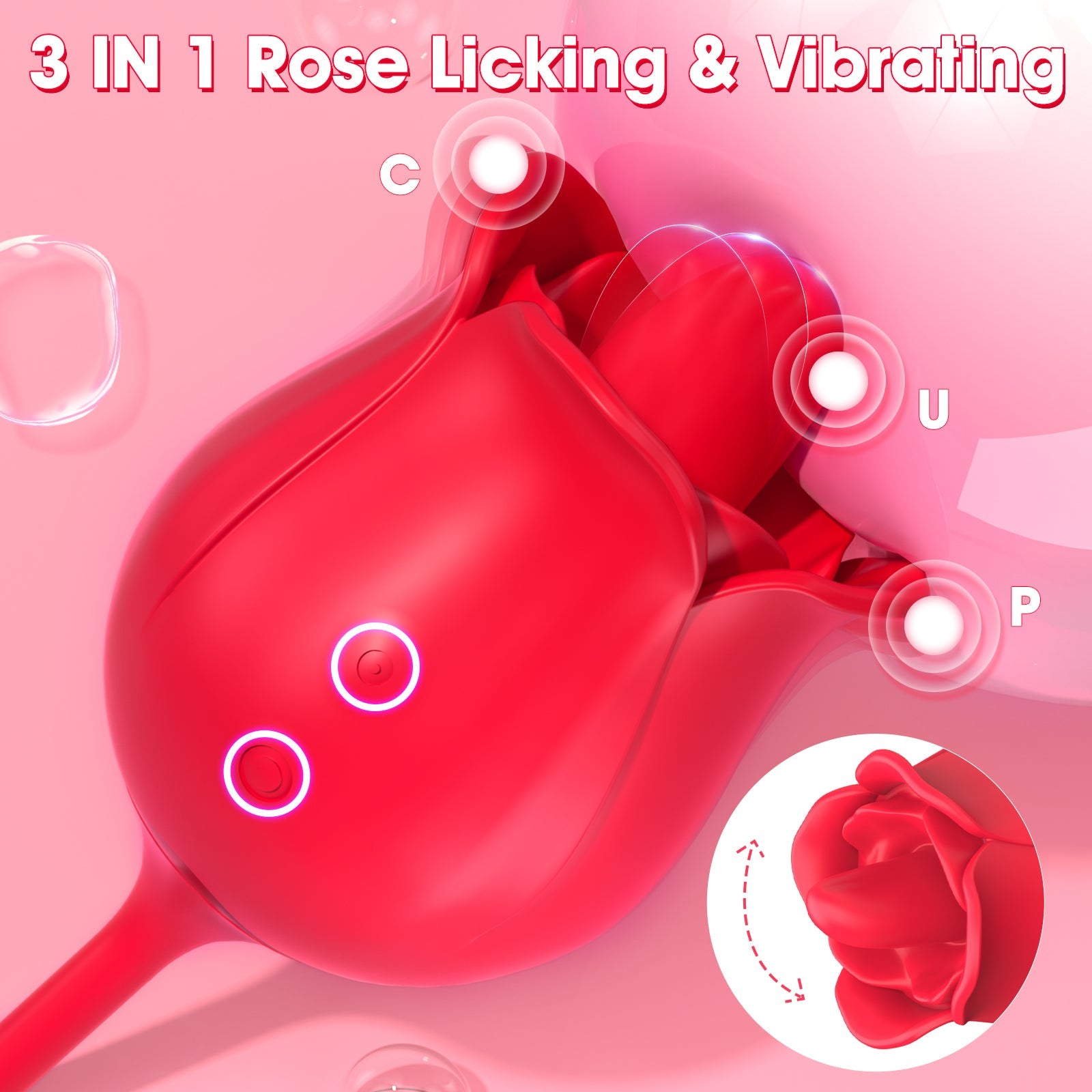 Rose Tongue Licking Stimulator with Vibrating Egg